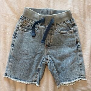 GAP Light Wash Denim Shorts with Ribbed Drawstring Wait boys 3t